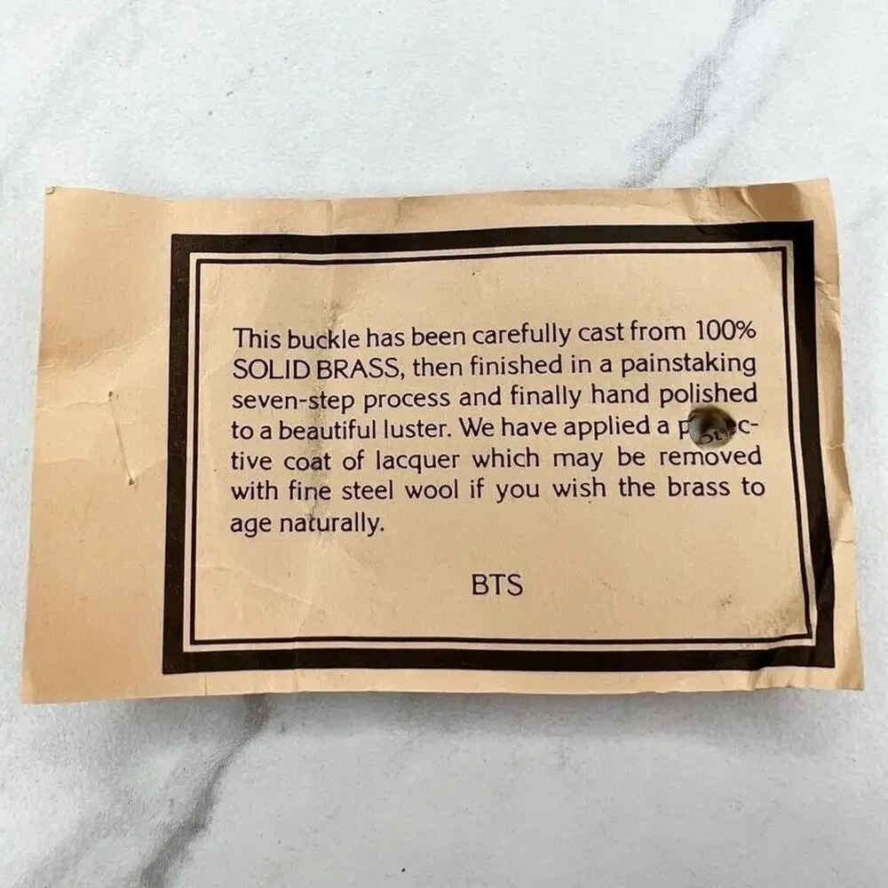 Vintage BTS Solid Brass Safety Award Belt Buckle Made in USA ✨